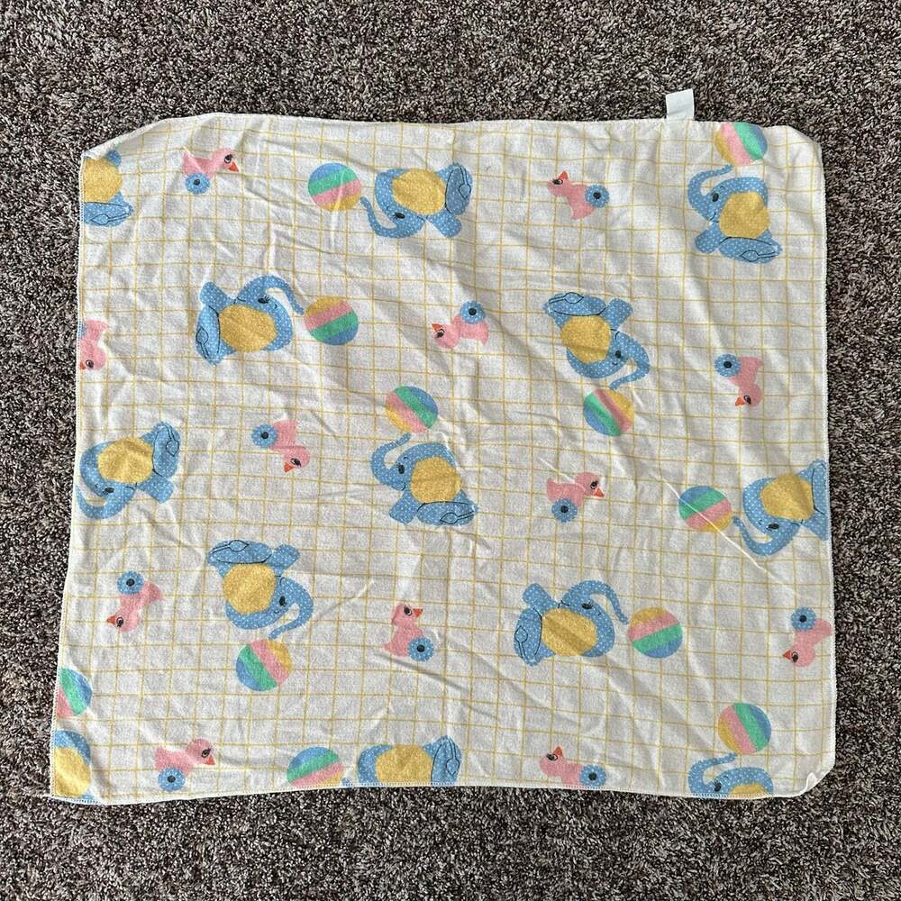 Riegel Cotton Receiving Blanket Baby Pastel Elephant Flannel